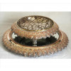 <p>Floreira de metal espessurado à prata, presentoir espelhado. Alt. 12 x 32cm. Brasil início Séc. xX</p>