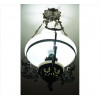 <p>Lustre pendente com estrutura de bronze, cúpula de vidro opalado, suporte para 01 lâmpadas. Alt. 60 x 37cm. Brasil Início séc. XX</p>