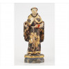 <p>SANTO ANTÔNIO, Imagem de madeira entalhada, policromada e dourada, olhos de vidro. Alt. 25 x 09 x 05cm. Brasil, séc. XIX</p>