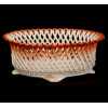 <p>MAX ROESLER PORZELLAN, Centro de mesa de porcelana esmaltada e fenestrada, ornamentado com degadre de branco para laranja. Alt. 11 x 17 x 27cm. Alemanha, início séc. XX (com restauro e fio de cabelo)</p> <p>MAX ROESLER PORZELLAN, Centro de mesa de porcelana esmaltada e fenestrada, ornamentado com degadre de branco para laranja. Alt. 11 x 17 x 27cm. Alemanha, início séc. XX (com restauro e fio de cabelo)</p>