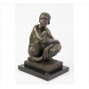 <p>JOÃO BATISTA FERRI, Meditação, Escultura de bronze patinado, assinada, sobre base de pedra. Alt. 27 x 14 x 18cm (total c/ base)</p>