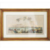 <p>JOHN OGILBY, Gravura antiga aquarelada intitulada Mauritopolis. (m. i) Europa, séc. XVII/XVIII (com fungos e vincos)</p>
