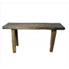 <p>Mesa queijeira rústica de madeira nobre, forma reta. Brasil, séc. XIX/XX</p> <p>Mesa queijeira rústica de madeira nobre, forma reta. Brasil, séc. XIX/XX</p>