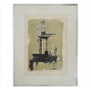 <p>DOMENICO CALABRONE, Protomogravura VIII, Serigrafia, Tiragem 40/50, ACID, (m. i). Datado 1961 (com fungos) (vidro trincado)</p>