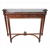 <p>Aparador de madeira entalhada, estilo transição, ornamentado com guirlandas e ramagens, pernas caneladas com amarração terminando em pinha central, tampo de mármore escuro. Início Séc. XX (tampo com restauro)</p> <p>Aparador de madeira entalhada, estilo transição, ornamentado com guirlandas e ramagens, pernas caneladas com amarração terminando em pinha central, tampo de mármore escuro. Início Séc. XX (tampo com restauro)</p>