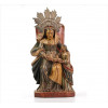 <p>SANTANA MESTRA, Imagem de madeira entalhada e policromada, resplendor de prata lei. Alt. 24 x 11 x 08cm (total). Brasil, séc. XVIII</p>