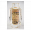 <p>Snuff bottle de cristal facetado, ornamentado com pintura manual interna representando cena de cidade oriental. Alt. 11 x 06cm. China, séc. XX (com pequenos bicados / falta tampa)</p>