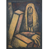 RAIMUNDO DE OLIVEIRA - Sem titulo - técnica mista sobre eucatex - 77 x 56 cm - a.c.i.e. 1959