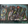 ANTONIO HENRIQUE AMARAL - Paisagem - pastel oleoso sobre papel - 70 x 100 cm - a.c.i.d. 1983 - No verso etiqueta do ateliê do artista e do Centro experimental de estudos e pesquisas de artes plásticas, cênicas, arquitetura e design Artescultura. 