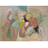 PORANGABA, Martins - Melodia suave - tempera sobre tela - 60 x 80 cm - a.c.i.d. 1986. No verso etiqueta da Galeria Oscar Seraphico. 