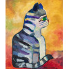 ALDEMIR MARTINS - Gato Rajado - acrílica sobre tela - 55 x 46 cm - a.c.i.d. 1995