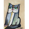 ALDEMIR MARTINS - Gato - técnica mista sobre papel - 64 x 47 cm - a.c.i.d. 1994