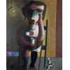 INOS CORRADIN - Moça e Cerveja - óleo sobre tela - 50 x 40 cm - a.c.i.d.<br /><br />