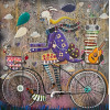 ALEMÃO ART - Voltando de viagem - técnica mista sobre tela - 100 x 100 cm - assinado no verso 2015