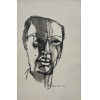 ALDEMIR MARTINS - Poeta I - desenho em nanquim sobre papel - 51 x 33 cm - a.c.i.d. 1960.