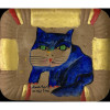 ALDEMIR MARTINS - Gato - acrílica sobre cartão - 31 x 37 cm - a.c.i.e. 2002. Acompanha certificado do estúdio Aldemir Martins.