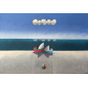 <p>Inos Corradin - Dois barcos e uma nuvem - Óleo sobre tela - 50 alt x 70 larg (cm) - acie e verso</p>