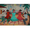 <p>Heitor dos Prazeres - Samba no quintal - &Oacute;leo sobre placa - 31 alt x 41 larg - acid - 1964</p>