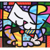 <p>Romero Britto - Gato - Giglê sobre tela - 103 alt x 103 larg (cm) - acie - 27/60</p>