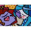 <p>Romero Britto - Casal - Giglê sobre tela com colagem - 95 alt x 1,26 larg (cm) - acie - 38/60</p>