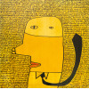 <p>Milo Lockett - Figura em Amarelo - Tinta Esmalte sobre madeira - 60 alt x 60 larg (cm) - acid - (Galeria TA I Teresa Anchorena )</p>