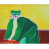 <p>Aldemir Martins - Gato Verde - Acr&iacute;lica sobre tela - 46 alt x 55 larg (cm) - acie e verso - 2003</p>