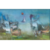 <p>Wega Nery - Barco e lua - &Oacute;leo sobre tela - 16 alt x 24 larg (cm) - acie</p>