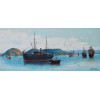 <p>Francisco Calixto - Porto de Santos em 1895 - &Oacute;leo sobre tela - 39 alt x 84 larg (cm) - Acid e verso - 2007 - Acompanha certificado emitido pelo artista.</p>