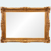 <p>Extraordinário espelho italiano de grandes dimensões ao estilo Luis XVI em madeira nobre de linhas elegantes ricamente entalhado e brunido a ouro de grande qualidade. Meados do século XX. Dimensões: 163 x 225 x 25 cm.(Pertenceu ao estilista italiano Valentino de seu escritório em NYC).</p>