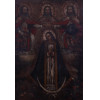 <p>Belíssima pintura a óleo sobre tela representando a “Coroação de Nossa Senhora Virgem Maria pela Santíssima Trindade” – Escola Cusquenha, Peru (América Espanhola), séc. XVIII/XIX. Dimensões: 75 x 56 cm.</p>
