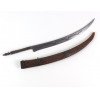 <p>Adaga Flyssa - Aço carbono, cabo em bronze, bainha em madeira, com aplicação de latão. Procedência: África do Norte: Marrocos/Algéria.</p>