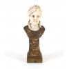 <p>A.DERNAOOD - Belíssima miniatura de bronze e marfim, representando busto feminino - 10 cm alt.</p>