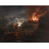<p>Antoni Lange (1774-1842)- Paisagem noturna com queimada - OST - CIE - DAT 1841 - Antoni Lange (1774–1842) Pintor, desenhista, litógrafo e cenógrafo austríaco de origem polonesa, Antoni Lange nasceu em Viena por volta de 1774 e atuou principalmente na região da Galícia — então parte do Império Austro-Húngaro, atual Ucrânia. Estabeleceu-se em Lviv (antiga Lemberg), onde trabalhou por mais de vinte anos como cenógrafo no teatro local, destacando-se também na produção de vistas urbanas, paisagens naturais e registros arquitetônicos da região. Seu trabalho é notável pela precisão documental, sensibilidade estética e apuro técnico, especialmente nas litografias, técnica que dominava com grande maestria. Lange produziu uma série de obras representando locais como Pohulanka, Volhínia, Podólia e os Alpes austríacos, revelando um olhar atento ao detalhe e à atmosfera romântica da paisagem centro-europeia do século XIX. Reconhecido por sua contribuição à iconografia regional da Galícia, suas obras são hoje valorizadas tanto pelo valor artístico quanto pelo registro histórico que oferecem de cenários urbanos e naturais em transformação no período pré-industrial. Faleceu em Lviv por volta de 1842, deixando um legado visual de grande relevância para a arte e a história cultural da Europa Central. 40 x 51 cm.</p>