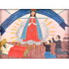 <p>Ex voto , em oleo sobre placa representando Nossa Senhora . Brasil Sec XX - 35 x 27 cm.</p>