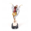 <p>ROLAND PARIS (1894–1945) - Dançarina Art Déco - Heavenly Escultura em bronze patinado e policromado, representando uma elegante dançarina em movimento, de braços erguidos e expressão altiva. A figura, típica da estética Art Déco da década de 1920, veste traje estilizado em vermelho e amarelo com manto prateado esvoaçante, transmitindo leveza e dinamismo. 26 cm alt. sem a base e 35 cm completa.</p>