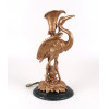 <p>Escultura Luminária decorativa em metal dourado, representando garça, sore base de mármore - 61 cm alt. Europa Dec 40.</p>