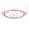 <p>Maison Ercuis. Bandeja em metal espessurado a prata de formato oval. Marca da maison na base. França 1950. 50 x 40 cm.</p>