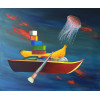 <p>Antonio Peticov, Banana Boat, Acrilica Sobre Tela, 100x120, 2020, Ass. Verso</p>