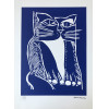 <p>Aldemir Martins - Gato Azul - Serigrafia P/I - 50x35 - Acid - Edição Postutuma</p>