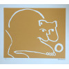 <p>Aldemir Martins - Gato Fundo Ocre - Serigrafia 43/90 - 44x50 - Acid - Edição Postutuma</p>