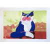 <p>Aldemir Martins - Gato Azul - Serigrafia 40/100 - 50x70 - Acid - Edição Postutuma</p>