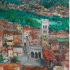 <p>Yugo Mabe, Lucca Itália, Óleo Sobre Madeira, 52x52, 1982, Obs Ex coleção família Pennacchi essa obra retrata a cidade do Pennacchi</p>