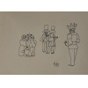 <p>Mario Gruber (1927-2011). Fantasiados. Nanquim. 20 x 32 cm. 1998. Sem moldura.</p>