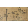 <p>Aldemir Martins (1922-2006). Rua com casas e coqueiro. Nanquim. 17 x 34 cm. 1989. Medida total com a moldura: 32 x 49 cm</p>
