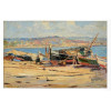 <p>Navarro da Costa. Praia com barcos. Óleo sobre madeira. 12 x 24 cm. 1923</p>