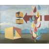 <p>Walter Lewy (1905-1995). Paisagem surreal com caixas. &Oacute;leo sobre tela. 75 x 93. Sem assinatura e sem moldura.</p>