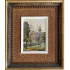 <p>46- Omar Pellegatta (1925-2001). Paisagem com casarão ao fundo. Óleo sobre placa. 19 x 13 cm. Déc. 60. Medida total com a moldura: 38 x 32 cm</p>