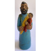 <p>58- Manoel Eudócio (1931-2016). São José com o Menino Jesus. Barro cozido e policromado. 6,5 x 6 x 17 cm de altura</p>