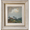 <p>79- Omar Pellegatta (1925-2001). Casas. Óleo sobre placa. 25 x 21,5 cm. Medida total com a moldura: 44 x 40,5 cm</p>