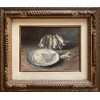 <p>84- Ettore Federighi (1909-1978). Natureza morta com bananas e queijo. Óleo sobre placa. 30 x 39 cm. 1971. Medida total com a moldura: 56 x 65 cm</p>